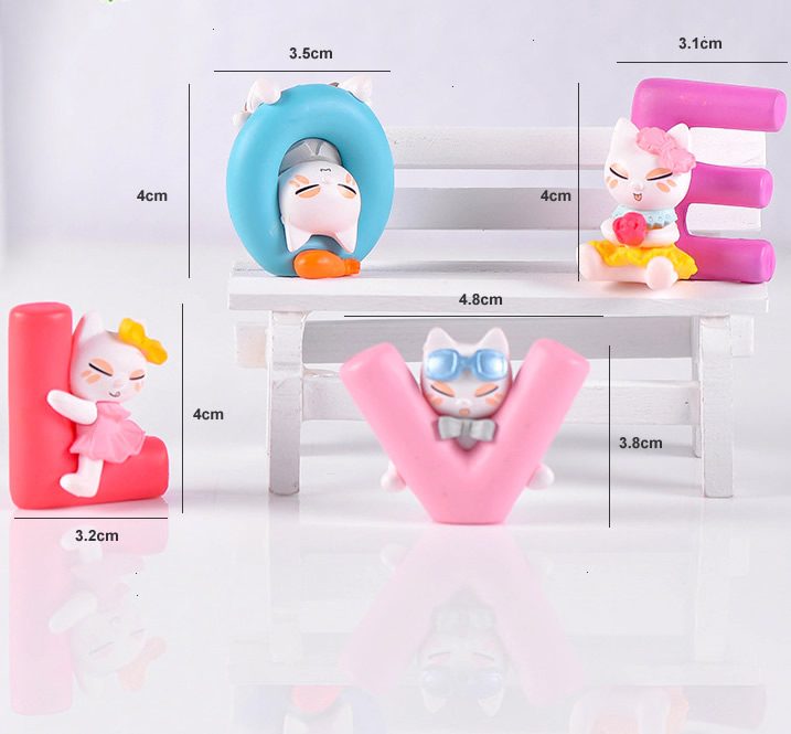 Miniture Fairy Garden Accessories Supplies Lovely Resin Cat Kids Toys Pot Bonsai Miniature Garden Terrariums Fairy Garden Animals Figurine Kits Items Decoration Table Ornaments